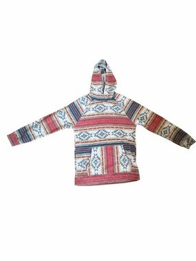 Brooklyn Cloth Gray Hooded Pullover with Multicolor Stripe Accents